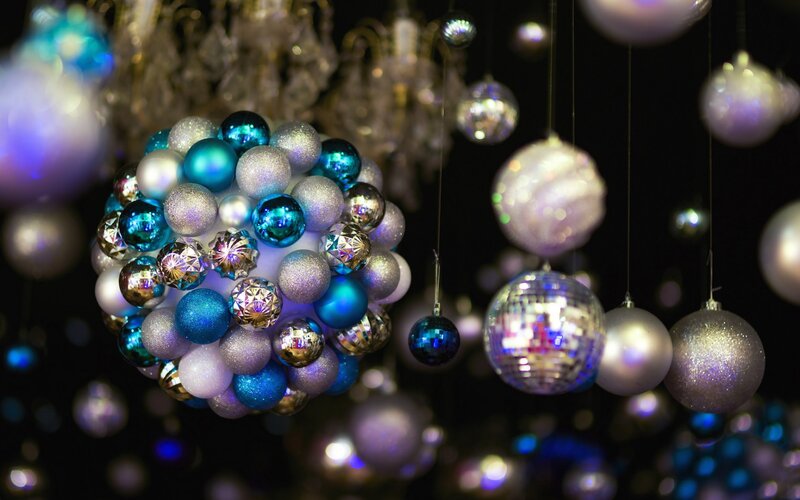 Blue and Silver Ornaments — Festive, Night