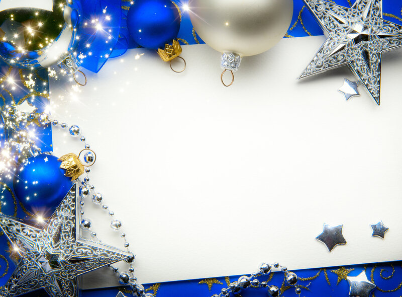 Blue and Silver Ornaments — Festive, Winter, Photograph, Stars, Beads