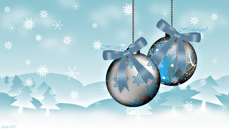 Blue and Silver Ornaments — Festive, Winter