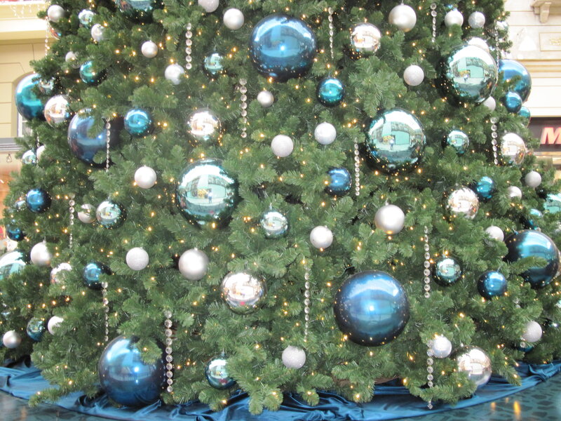 Blue and Silver Ornaments — Green, Festive
