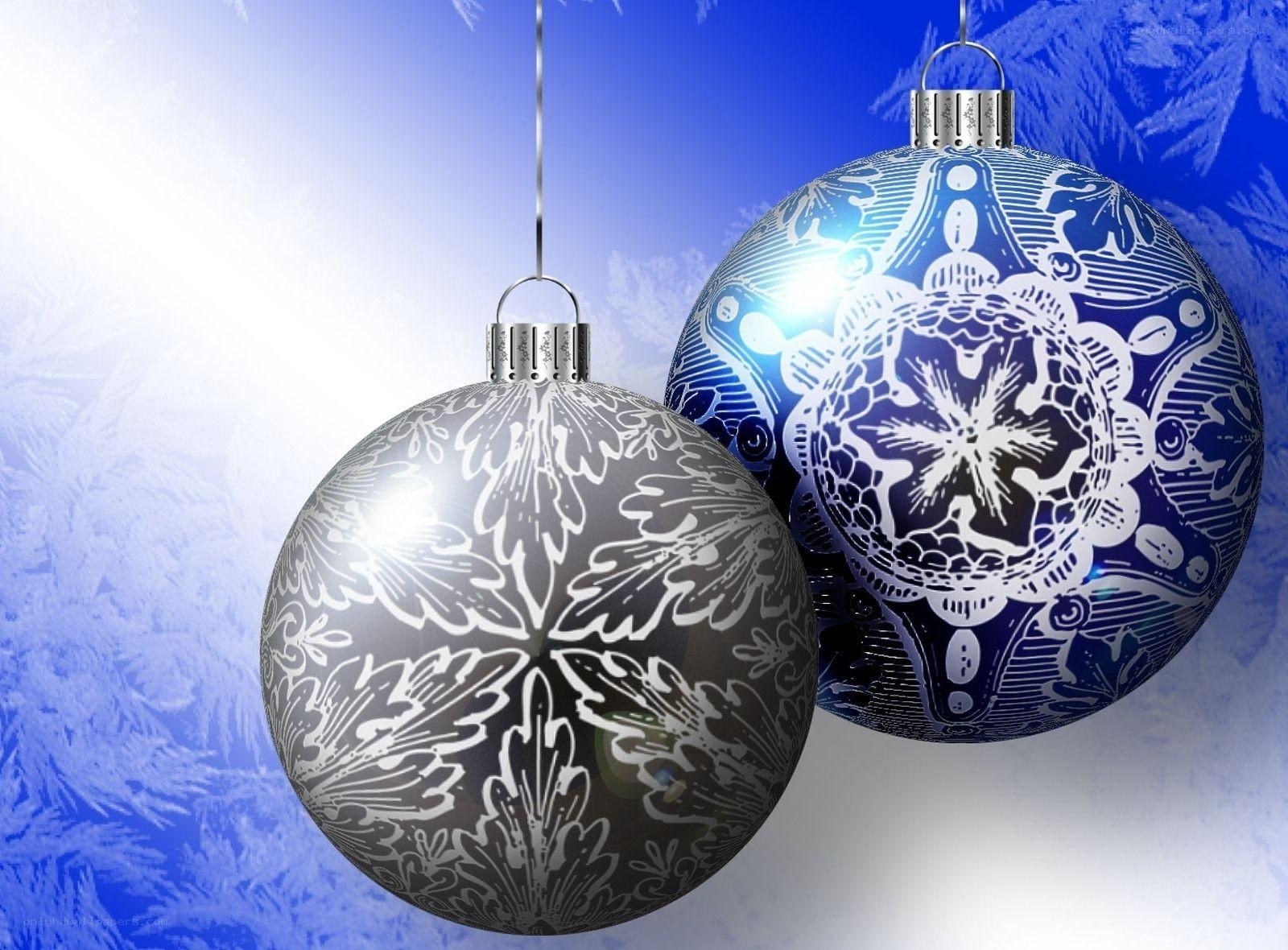 Blue and silver ornaments