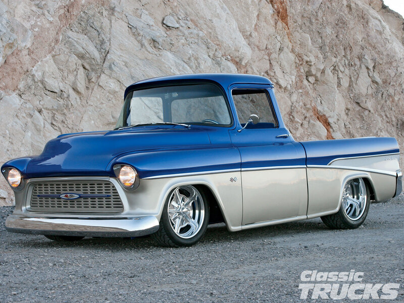 Blue and Silver Pickup Truck — Dramatic