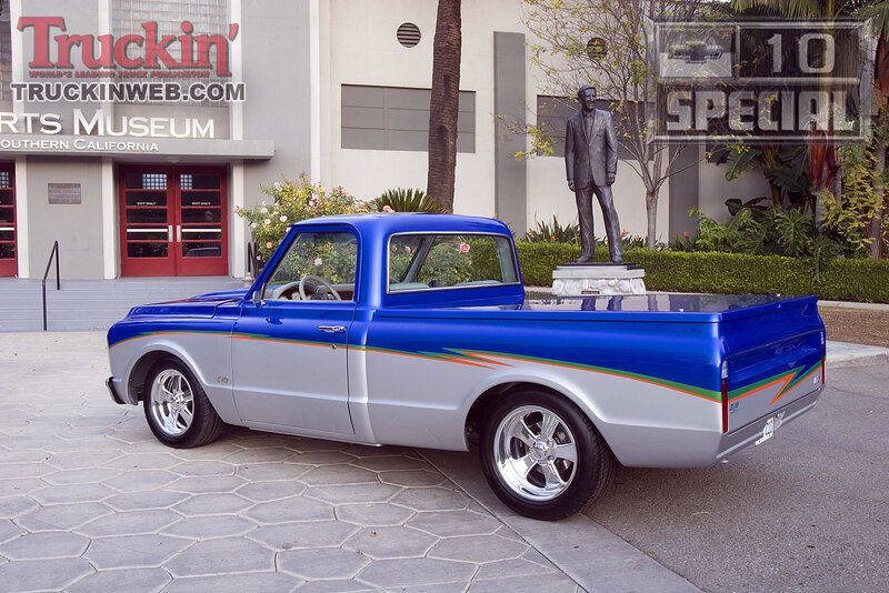 Blue and Silver Pickup Truck
