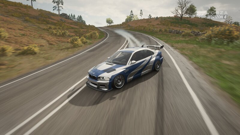 Blue and Silver Race Car — Dynamic, Afternoon, 3d Render