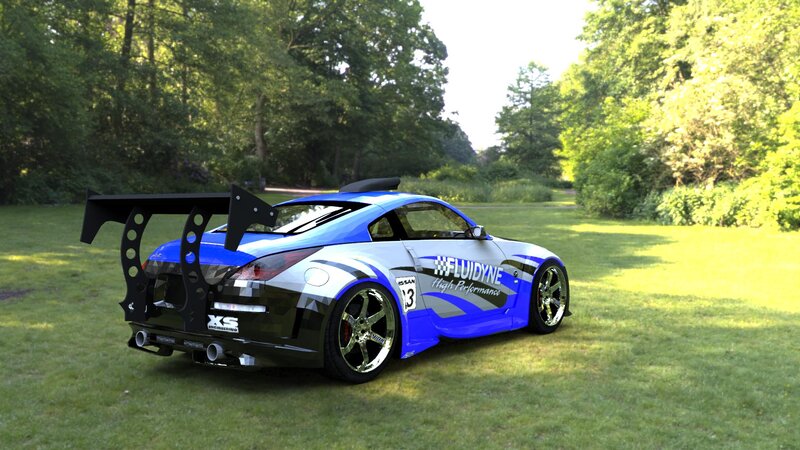Blue and Silver Race Car — Serene