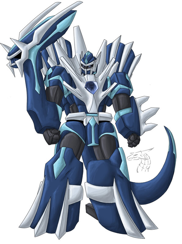 blue and silver robot character