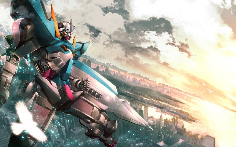 Blue and Silver Robot — Dramatic, Sunset
