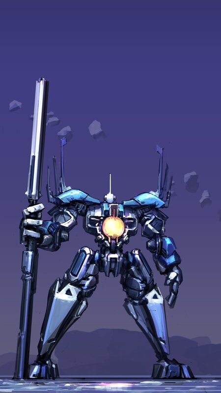 Blue and Silver Robot — Purple