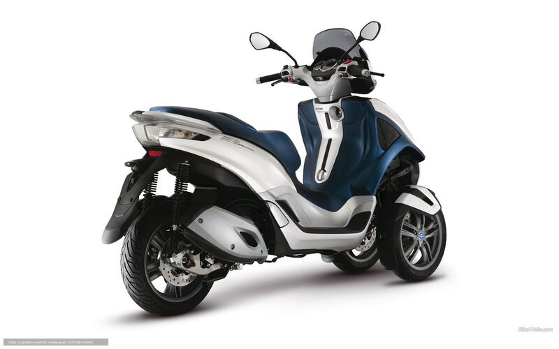 Blue and Silver Scooter — Neutral, Photograph