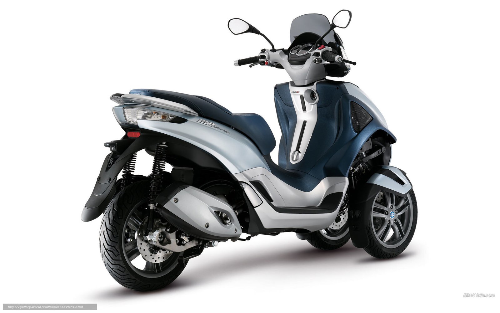 blue and silver scooter