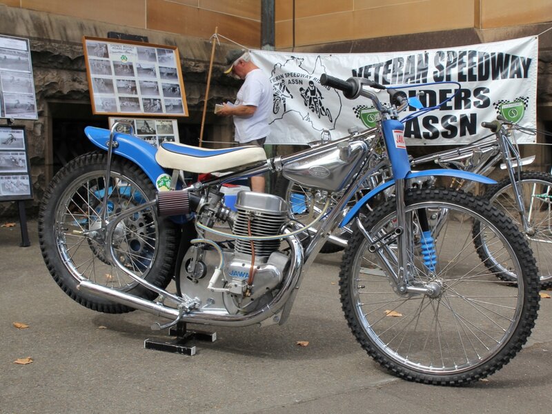 Blue and Silver Speedway Bike