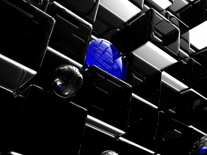 Blue and Silver Spheres