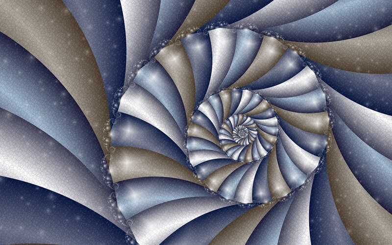 Blue and silver spiral fractal