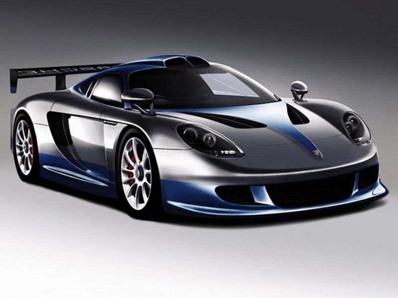 blue and silver sports car