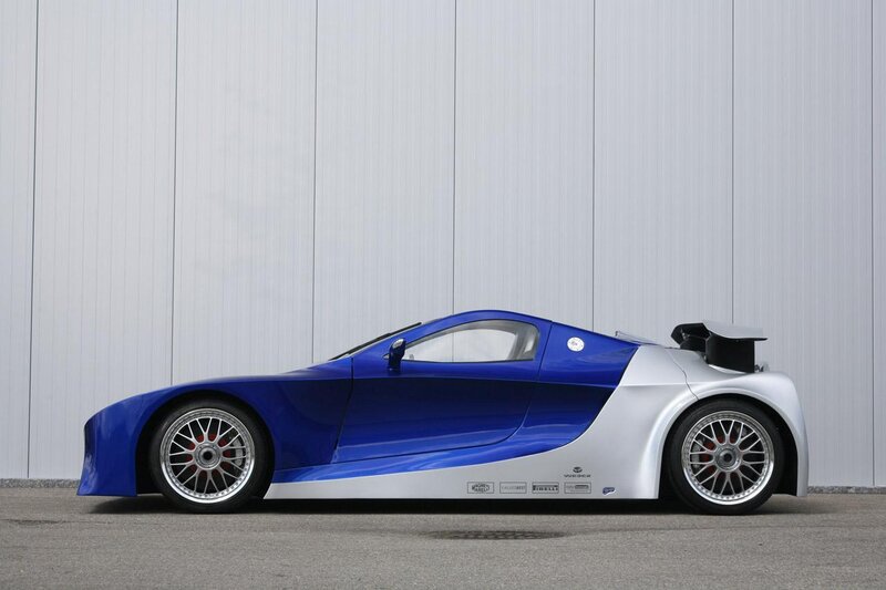 blue and silver sports car
