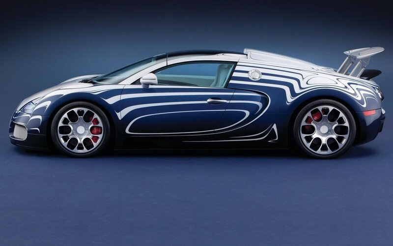 Blue and Silver Sports Car — Dramatic