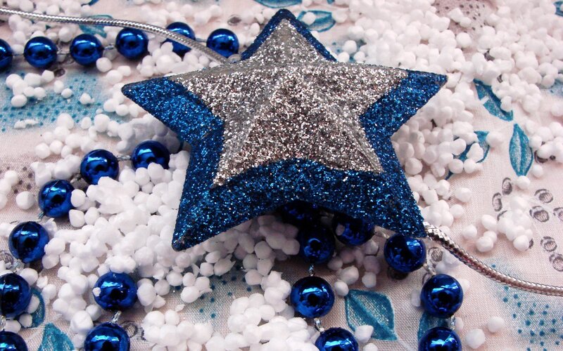 Blue and Silver Star Ornament — Festive