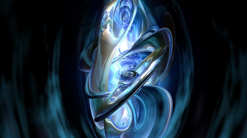 Blue and Silver Swirls — Abstract