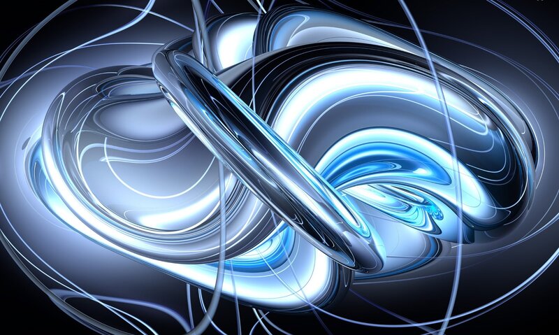 Blue and Silver Swirls — Dynamic, Abstract