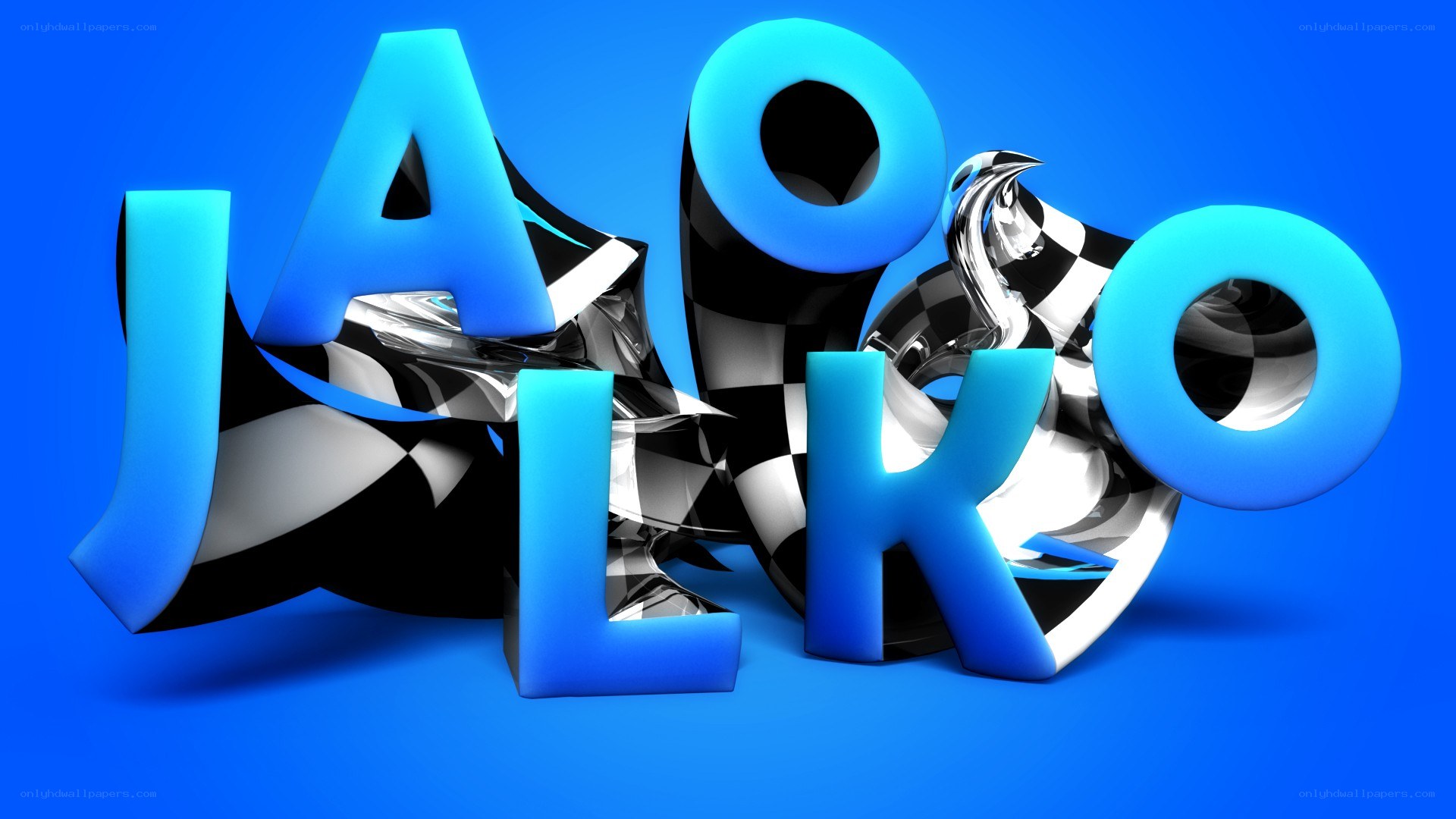 blue and silver text art