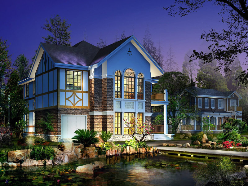 Blue and Stone House