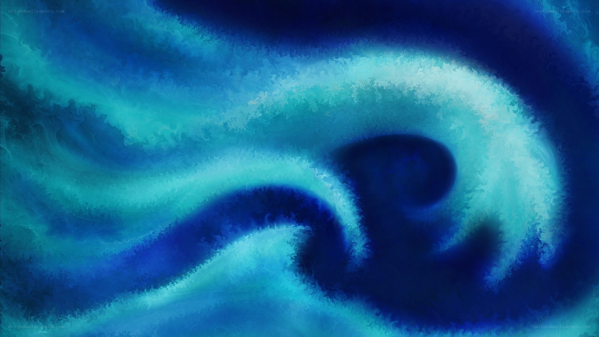 Blue and teal abstract swirl