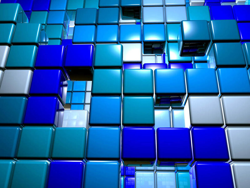Blue and teal cube pattern