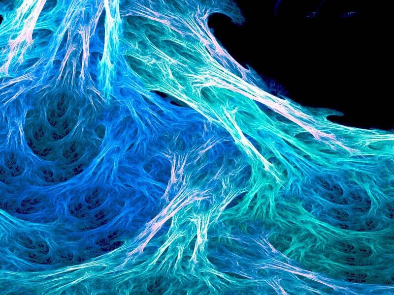 blue and teal fractal pattern