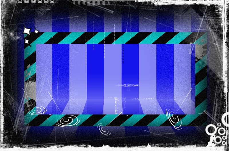 Blue and Teal Striped Frame