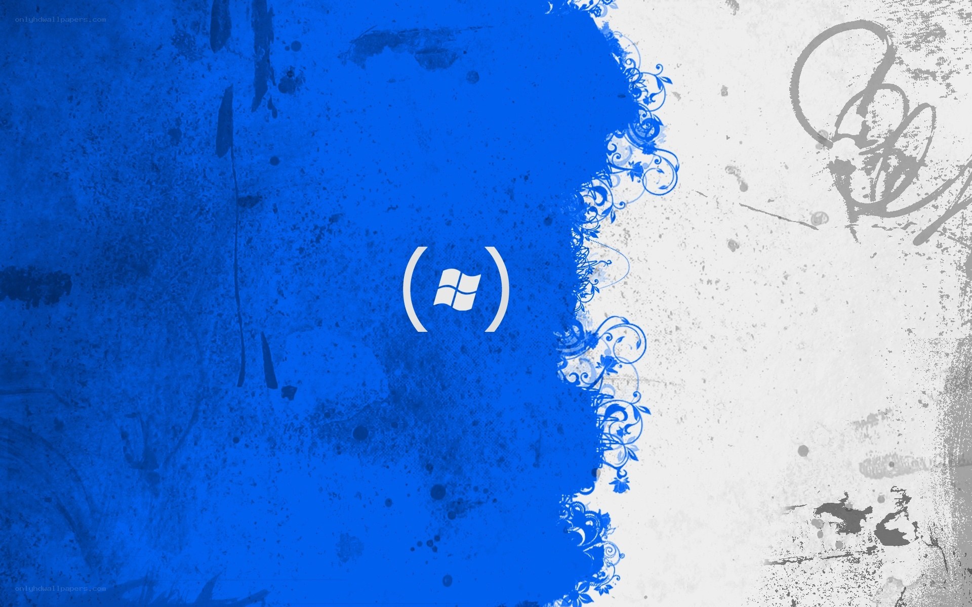 blue and white abstract design