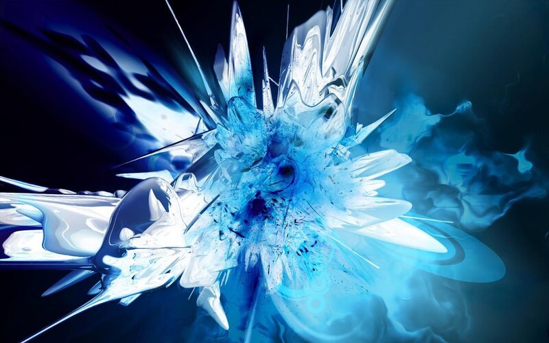 Blue and White Abstract Explosion