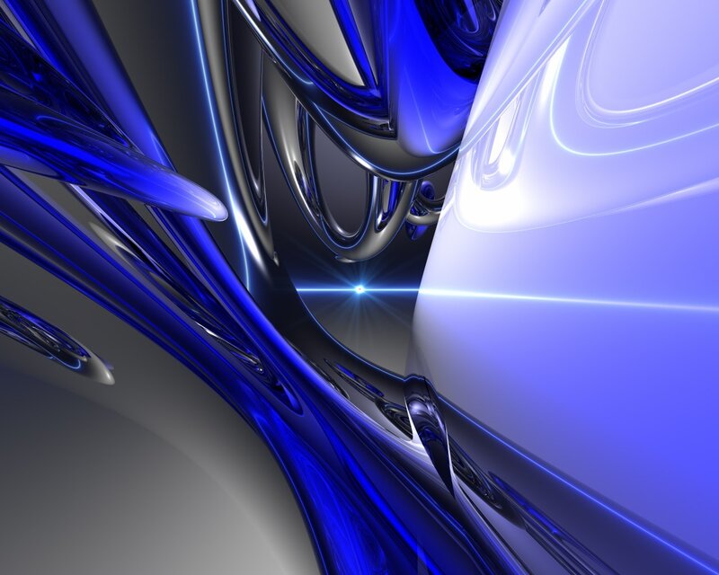 Blue and White Abstract Forms