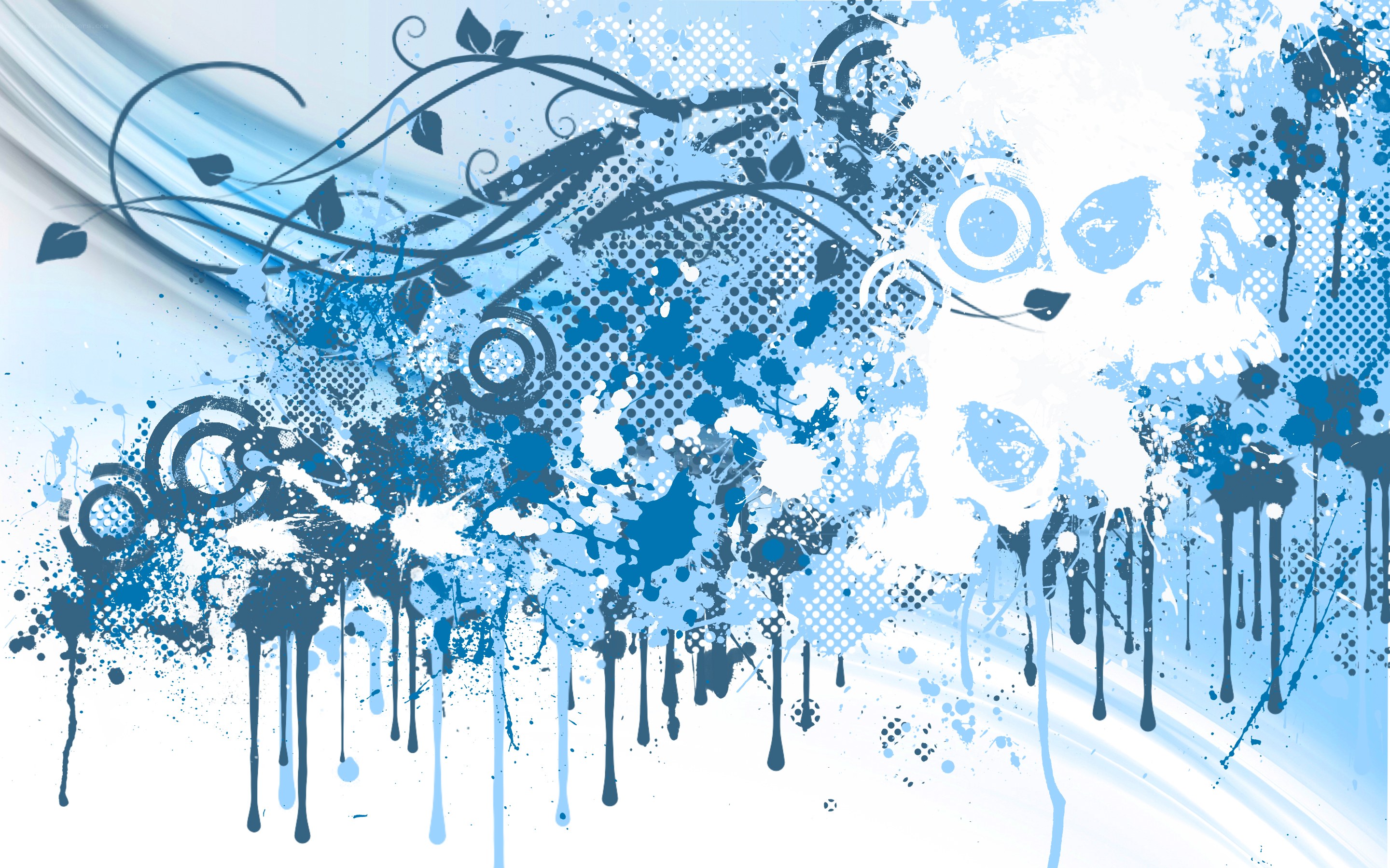 blue and white abstract graffiti art