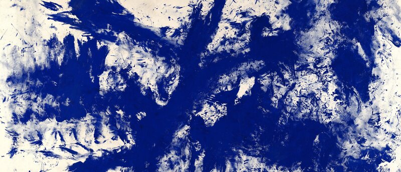 Blue and White Abstract Painting