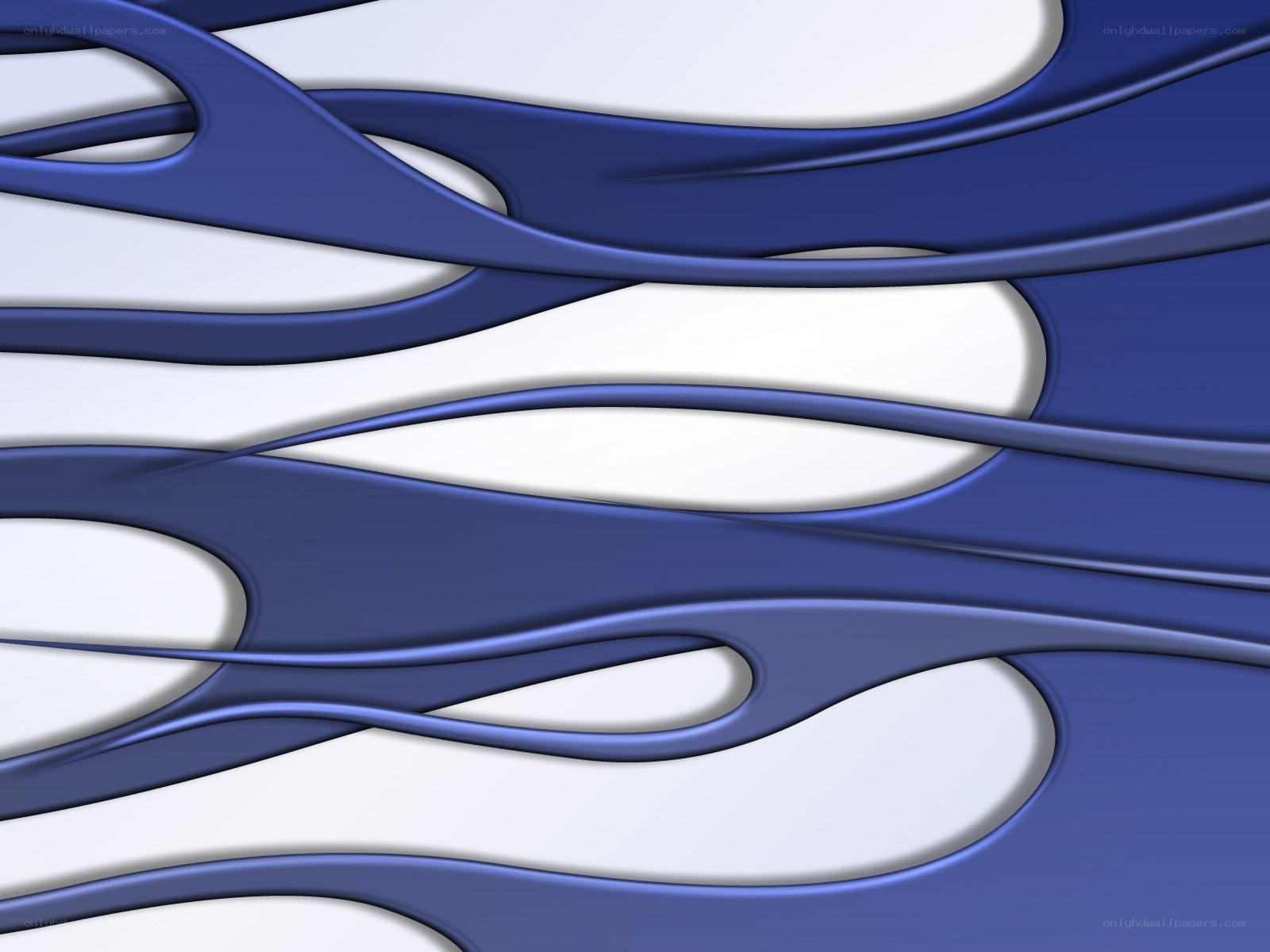 Blue and white abstract waves