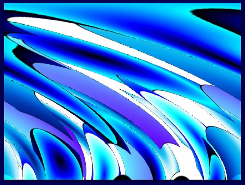 Blue and White Abstract Waves — Dynamic, Color Gradient