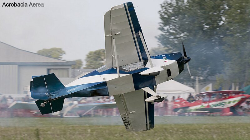 Blue and White Acrobatic Plane