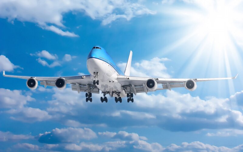 Blue and White Airplane — Bright