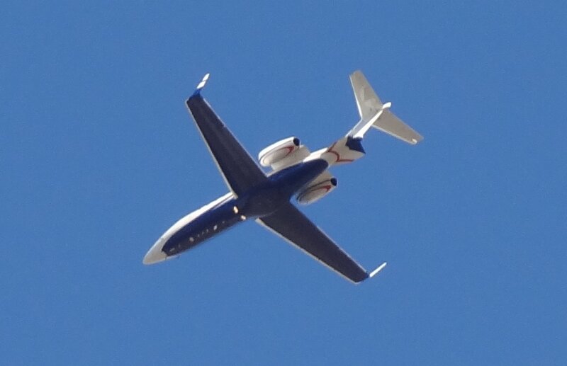Blue and White Airplane — Clear, Afternoon