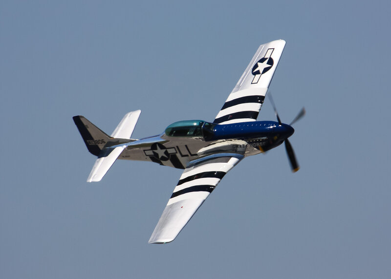 Blue and White Airplane — Dynamic, Afternoon