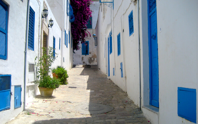 Blue and White Alley