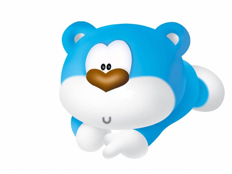 Blue and White Bear