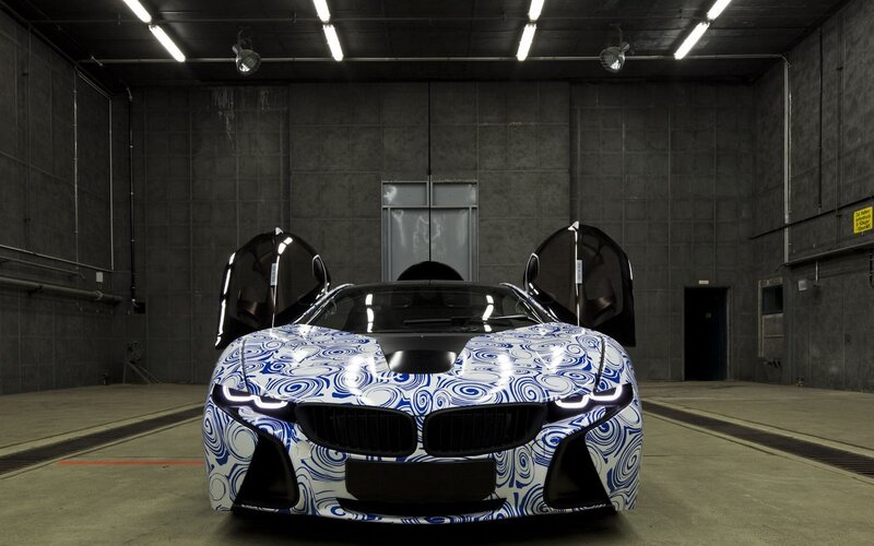 Blue and White Camo Car