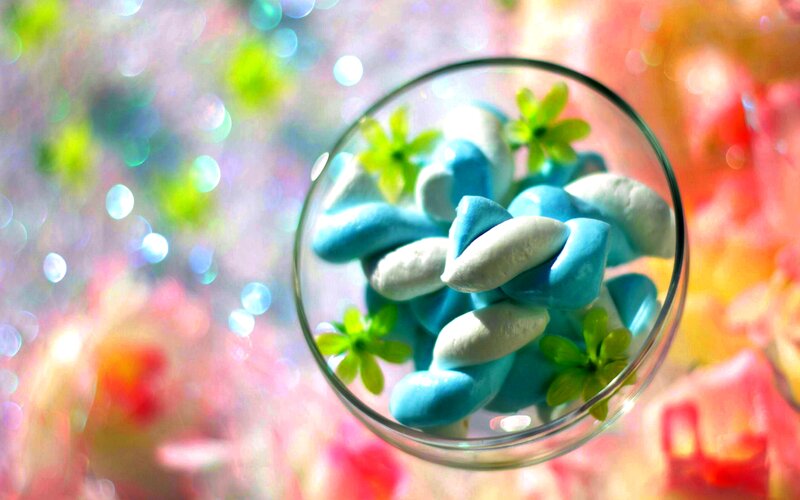 Blue and White Candies