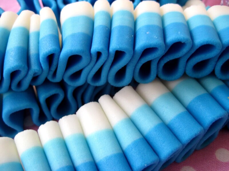 Blue and White Candy Rolls — Calm