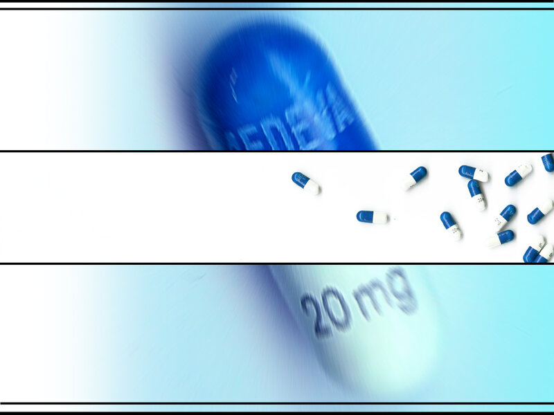 blue and white capsules