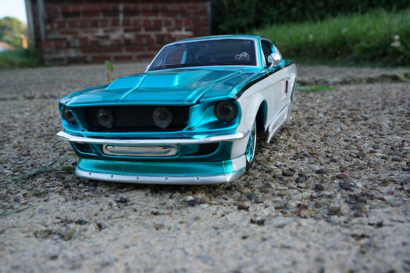 Blue and White Car Model