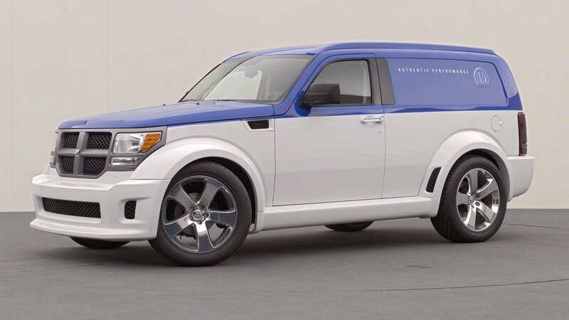 blue and white cargo van