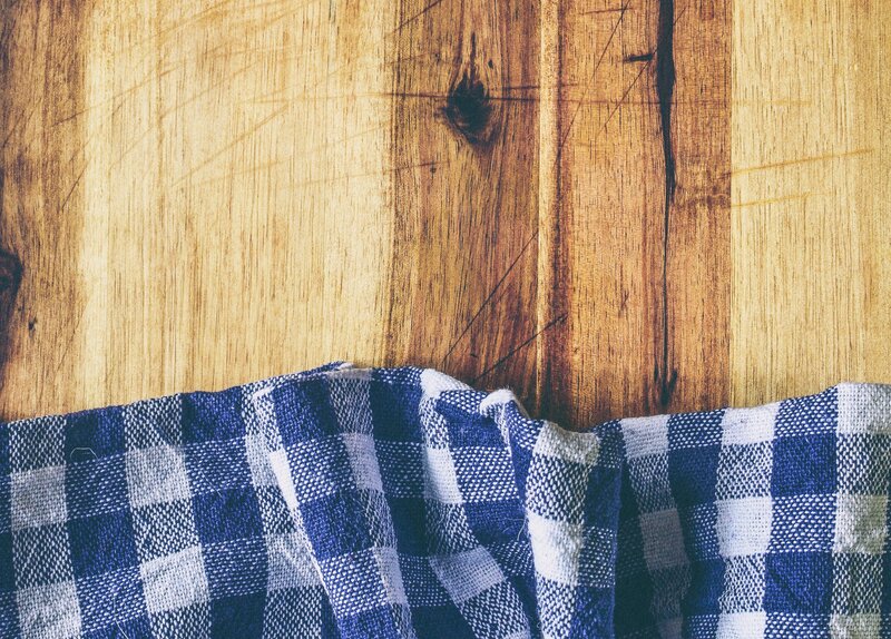 blue and white checkered cloth
