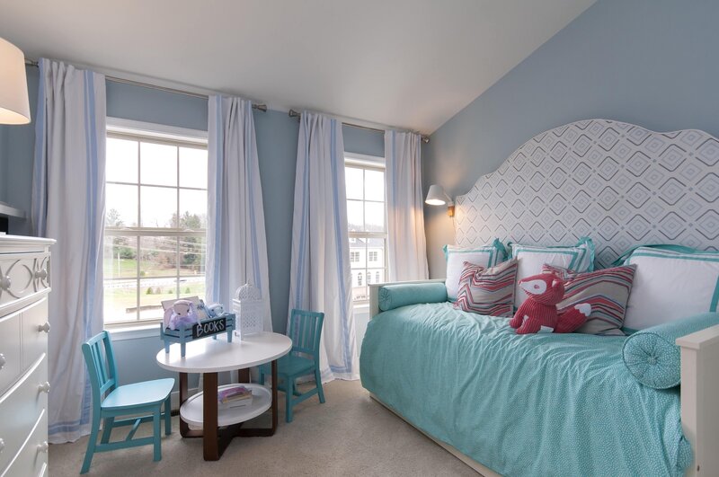 blue and white children's bedroom